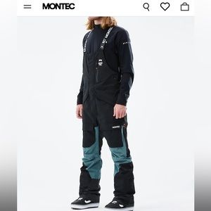 Montec Fawk Atlantic Green Snow Ski Pants Bibs Overalls Adult Size M